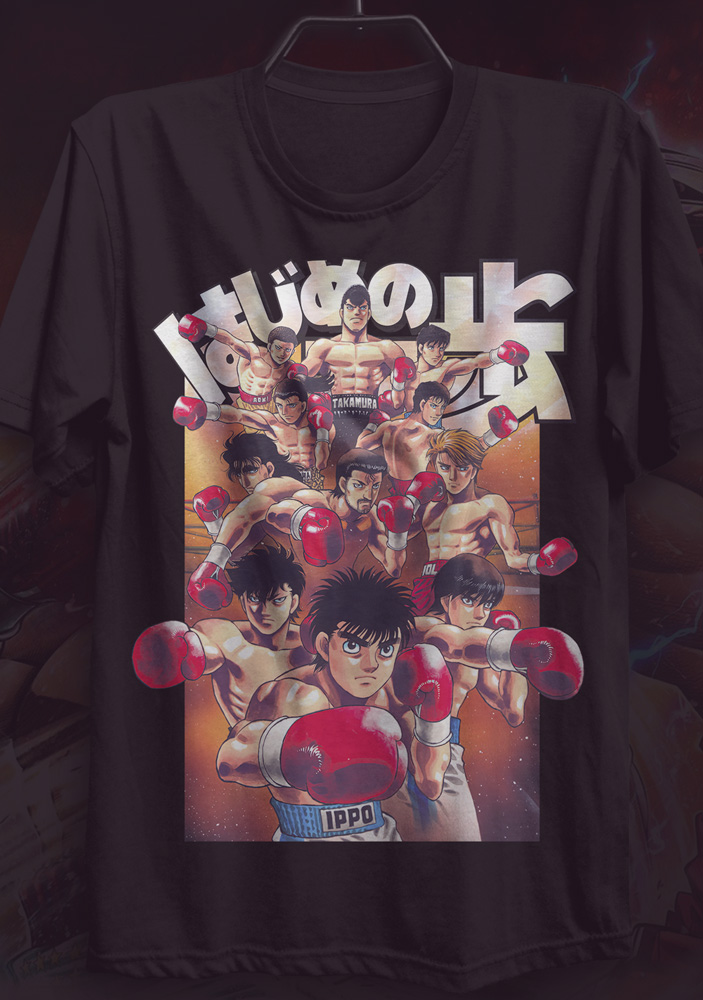 Hajime nenhuma camisa ippo makunouchi ippo t, t japonês do anime